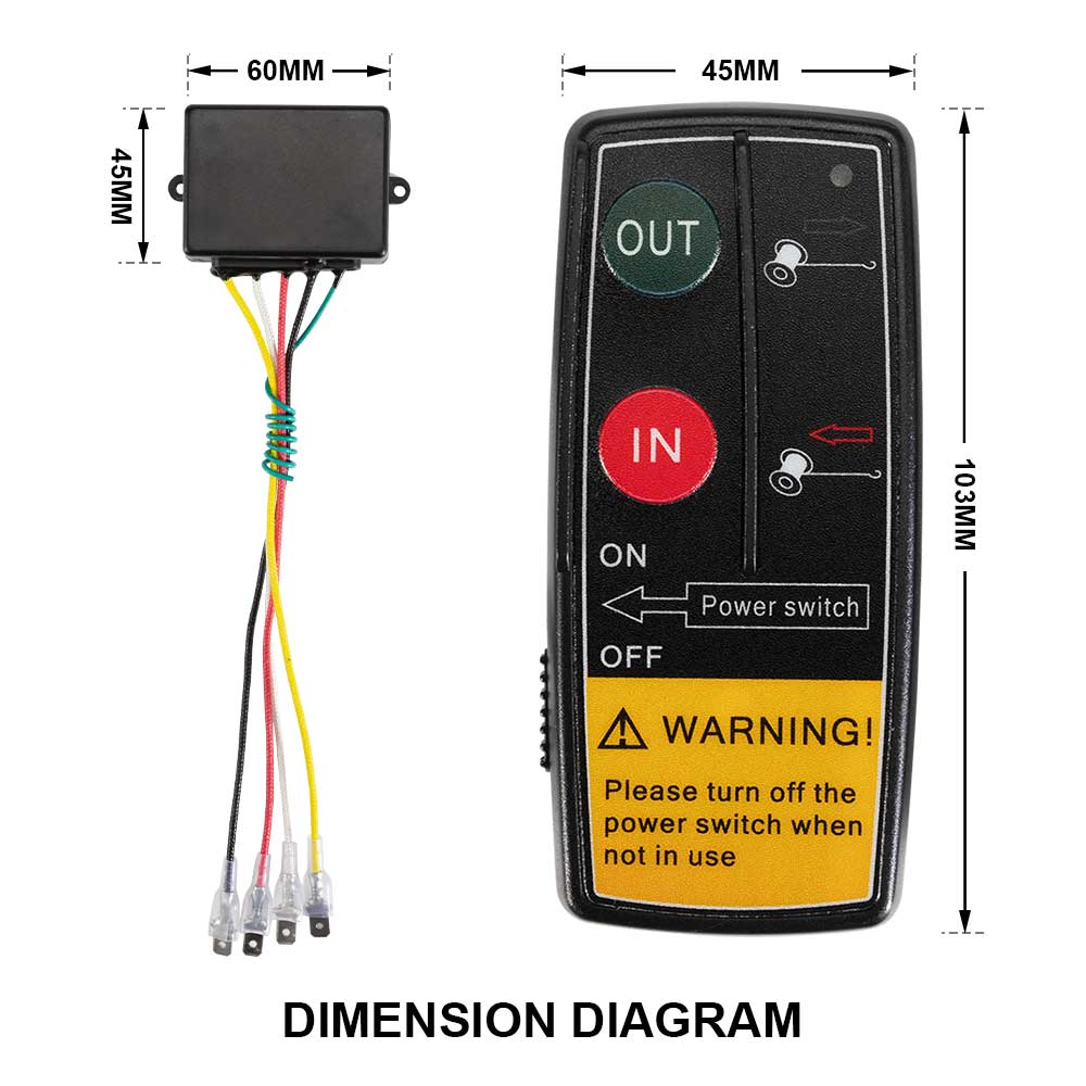 FIERYRED 2x Wireless Winch Remote Control Switch Recovery Handset 4wd ATV Truck 100ft 12V