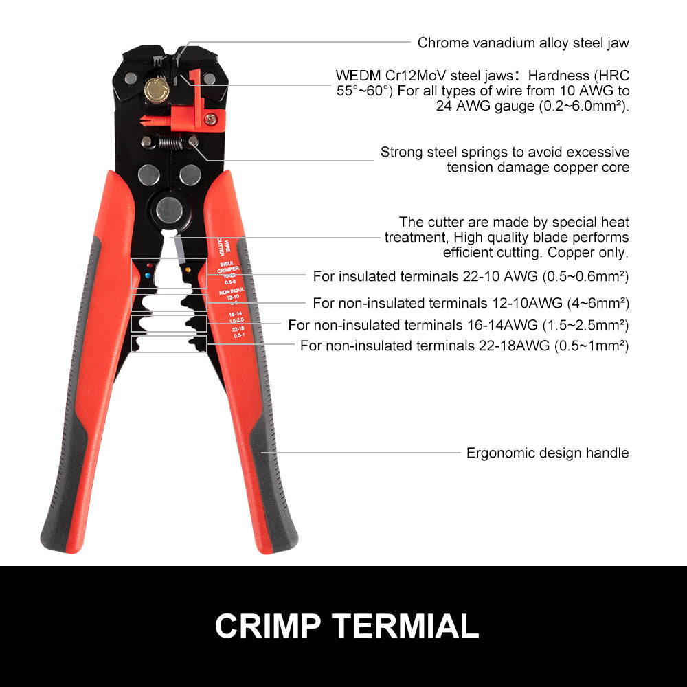 ATEM POWER Automatic Wire Cutter Stripper Pliers Electrical Cable Crimper Terminal Tool