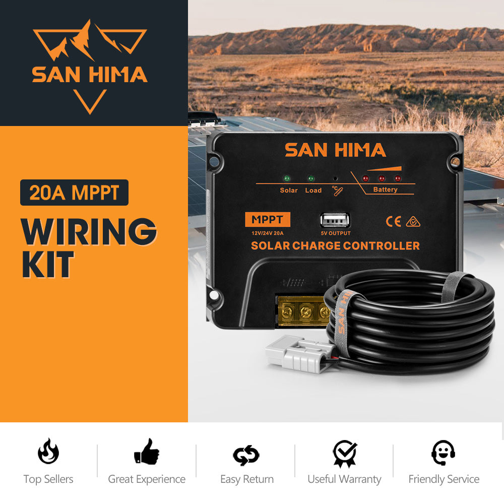 San Hima 20A MPPT Solar Charge Controller With Cable 12V/24V Regulator USB