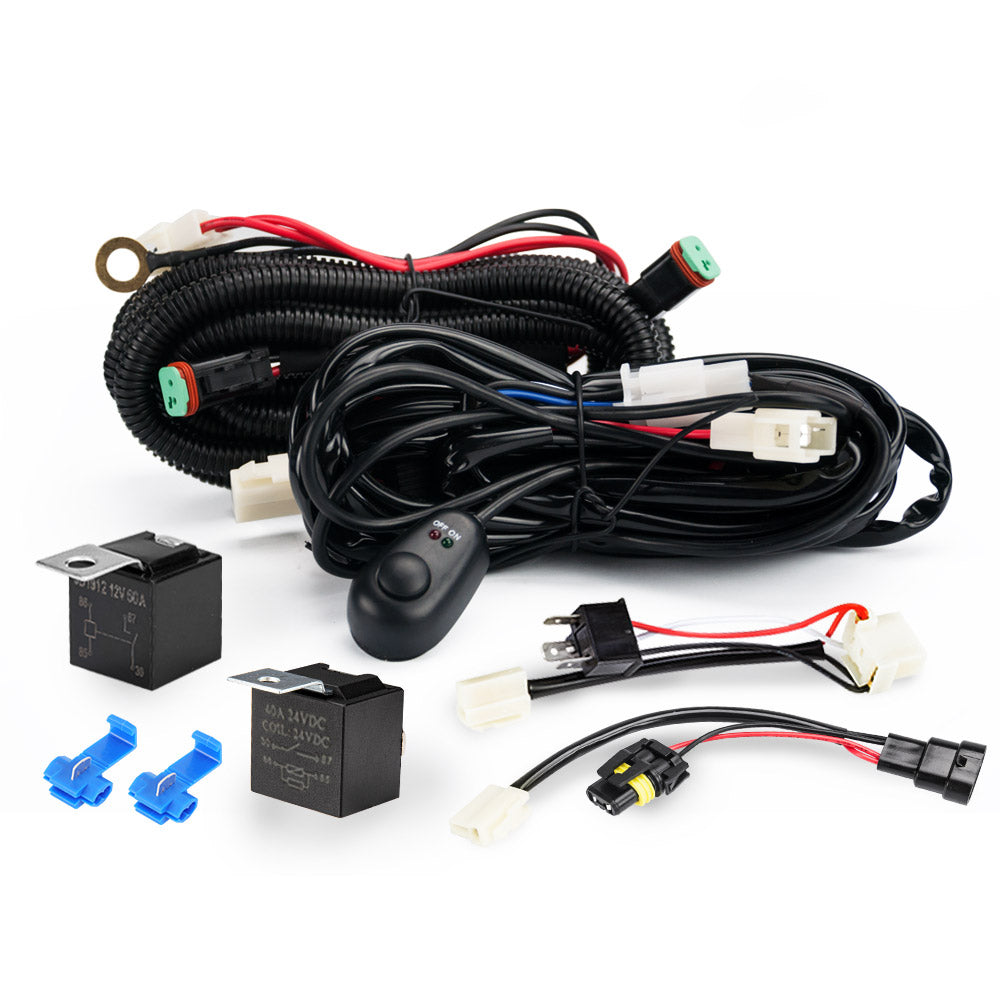LIGHTFOX Smart Harness Plug and Play High Beam Driving Light Bar Spotlights Wiring Harness