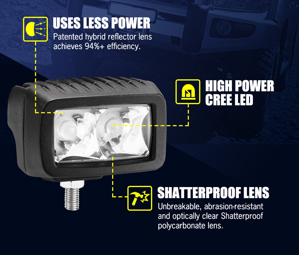 LIGHTFOX 3inch LED Light Bar Spot Work Driving Lights Offroad 4WD