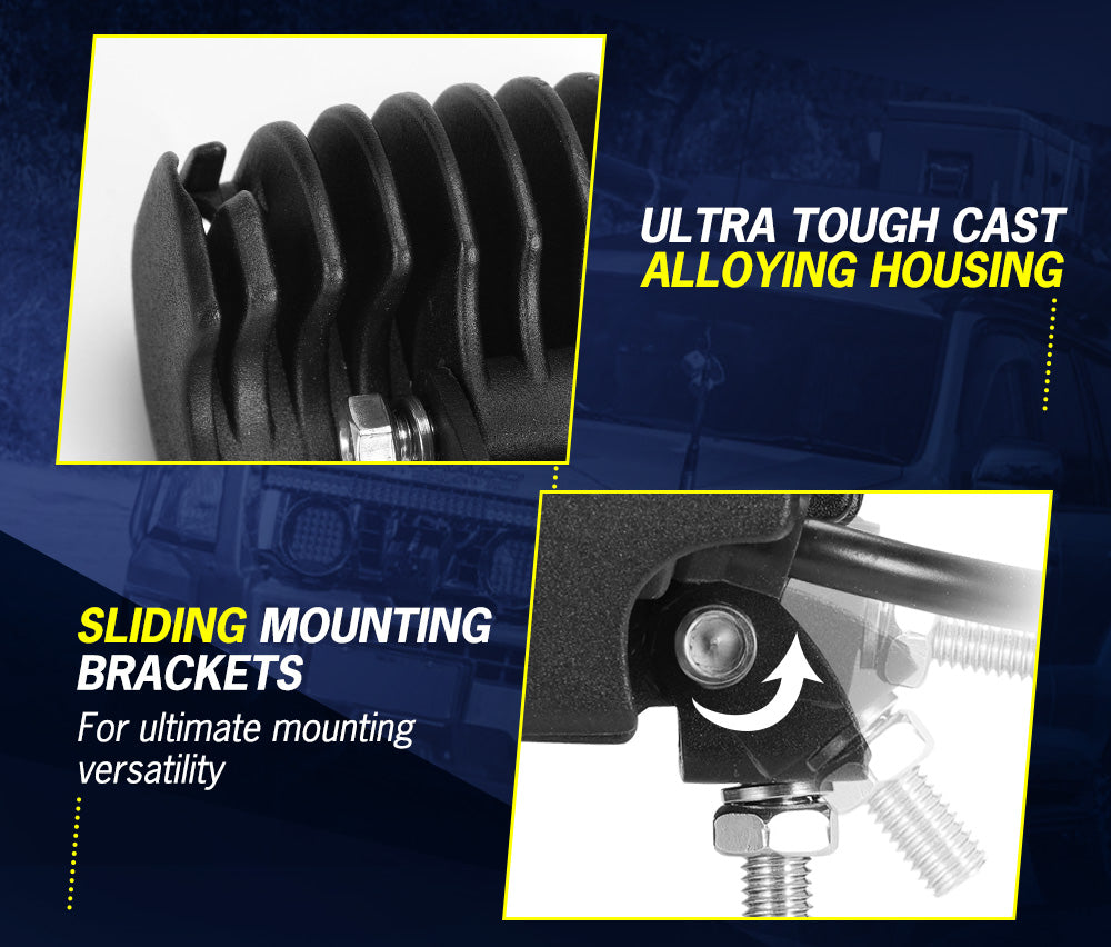 LIGHTFOX 3inch LED Light Bar Spot Work Driving Lights Offroad 4WD