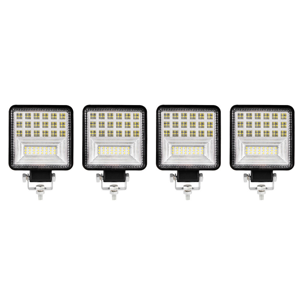 LIGHTFOX 4x 4inch LED Work Light Spot Flood Square Fog Lamp Reverse Truck SUV 4X4