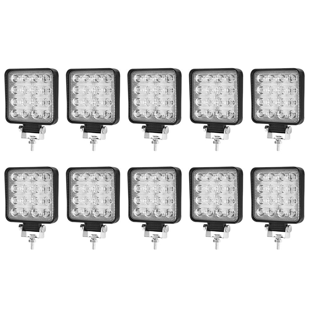 LIGHTFOX 10x 4inch LED Light Bar Flood Driving Work Lamp Offroad 4WD Reverse