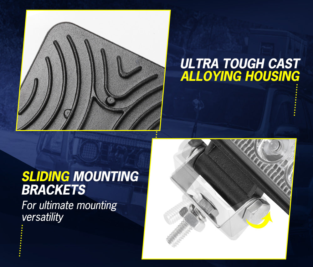 LIGHTFOX 20PCS 4inch LED Work Driving Light Flood Square Fog Lamp Reverse Offroad 4WD