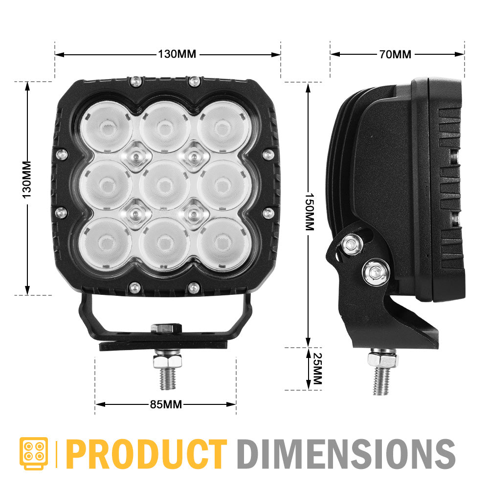 LIGHTFOX 5inch LED Work Light Bar Spot Flood Fog Driving Lights OffRoad 4WD Reverse