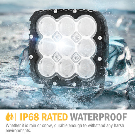 LIGHTFOX Pair 5inch LED Work Light Bar Spot Flood Fog Driving Lights OffRoad 4WD Reverse