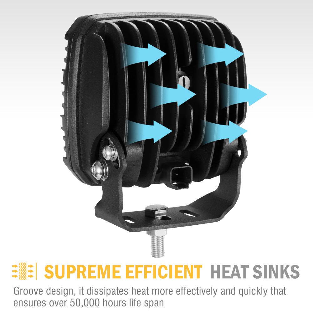 LIGHTFOX 5inch LED Work Light Bar Spot Flood Fog Driving Lights OffRoad 4WD Reverse