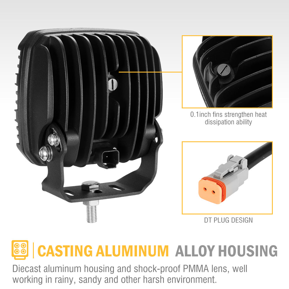 LIGHTFOX 5inch LED Work Light Bar Spot Flood Fog Driving Lights OffRoad 4WD Reverse