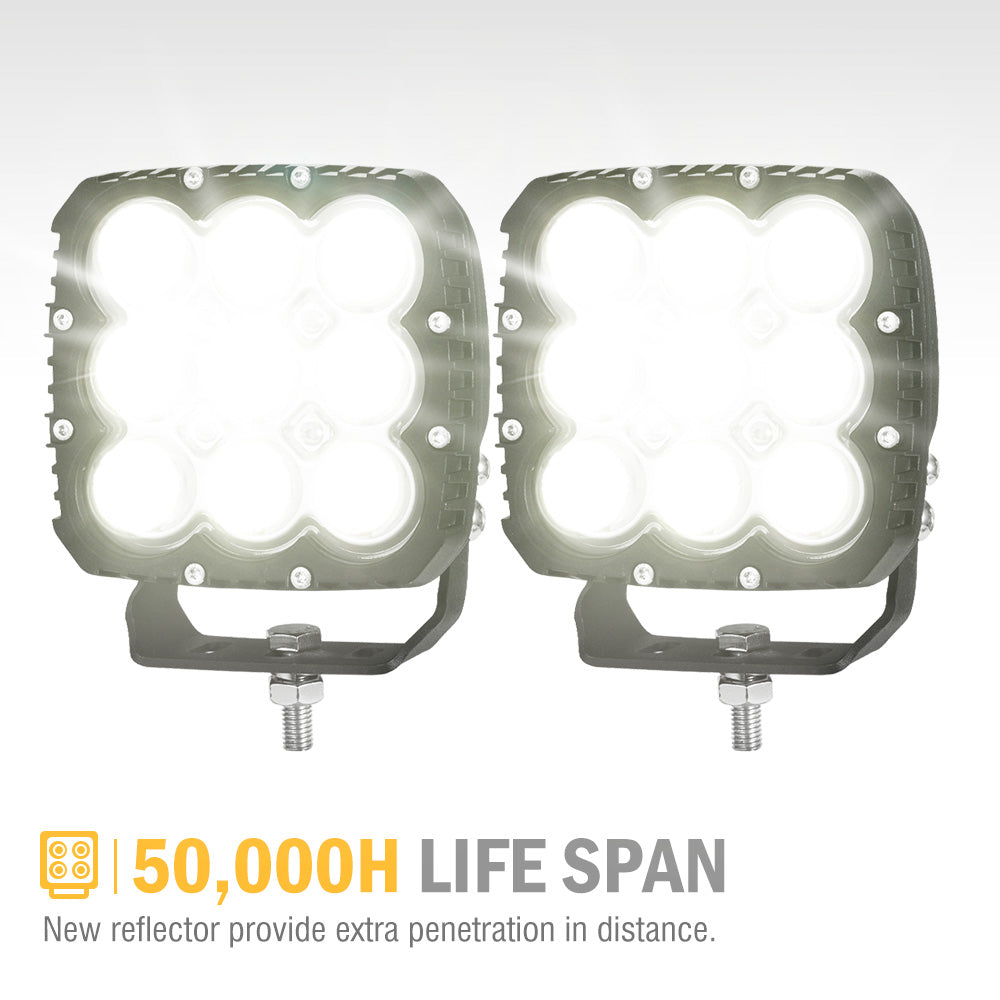 LIGHTFOX Pair 5inch LED Work Light Bar Spot Flood Fog Driving Lights OffRoad 4WD Reverse