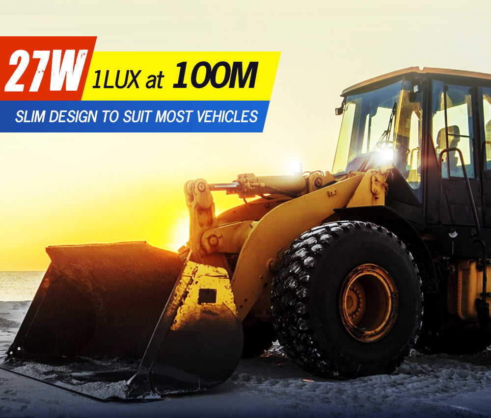 LIGHTFOX 2x 4inch LED Work Lights Flood Combo Round Fog Lamp Reverse Offroad 4WD