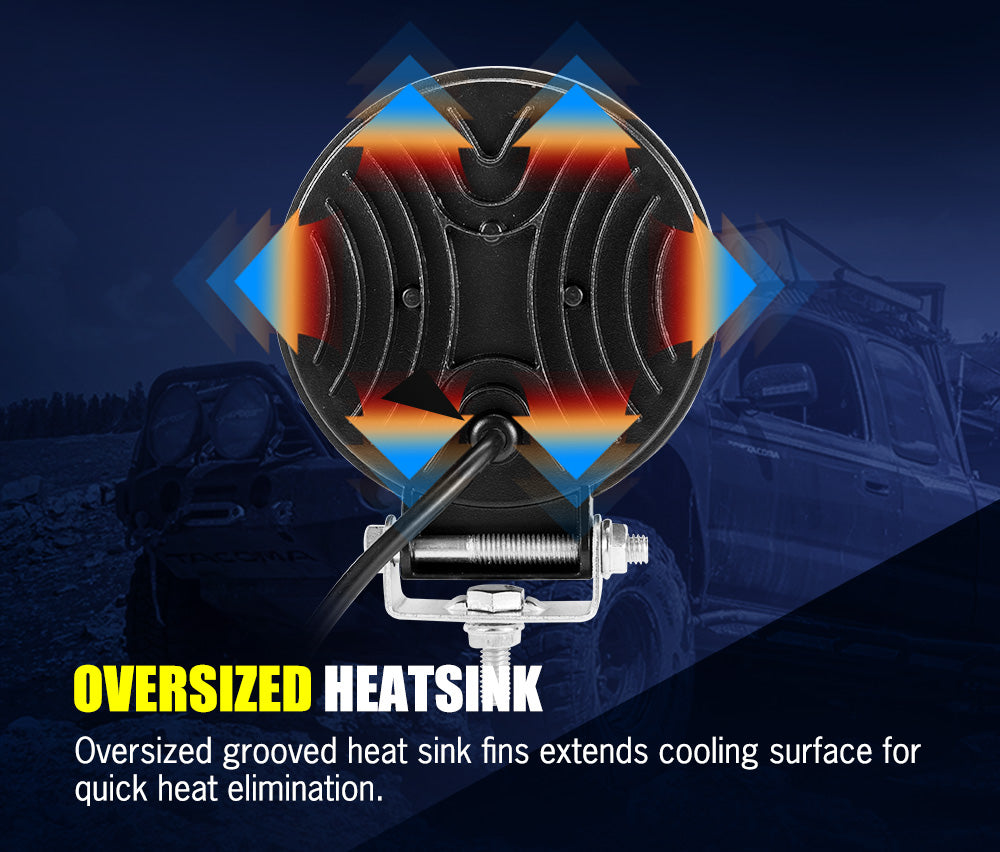 LIGHTFOX 8x 27W LED Work Light Round Flood LED Driving Lamp Reverse 4WD Offroad