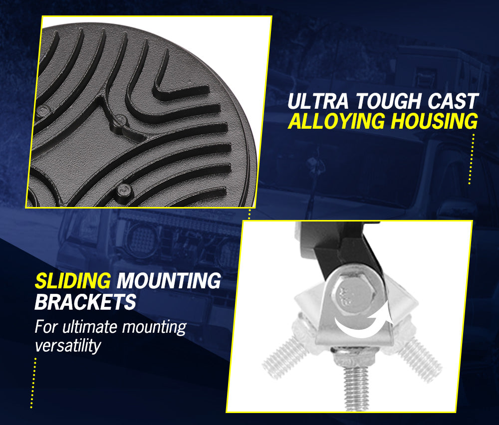 LIGHTFOX 4x 4inch LED Work Light Flood Round Fog Lamp Reverse Offroad 4X4