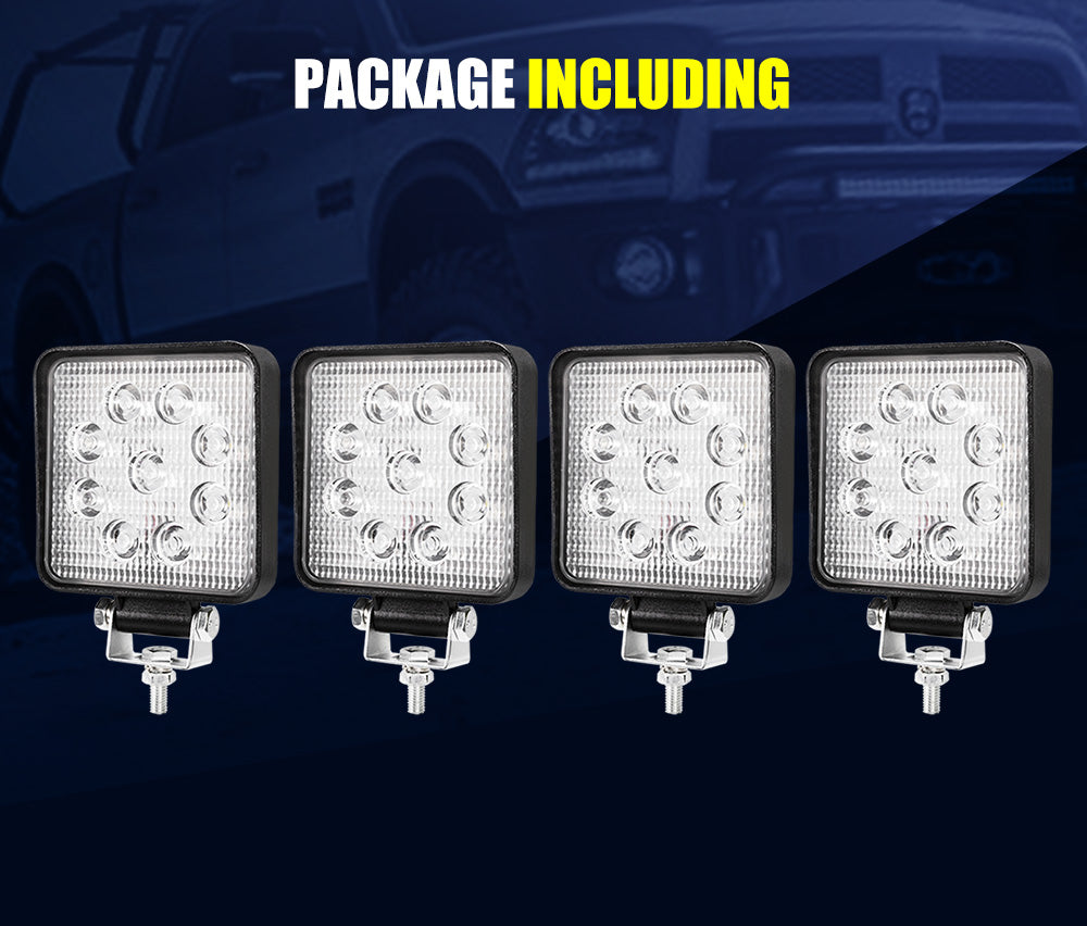 LIGHTFOX 4x 4inch LED Work Light Bar Spot Flood Reverse Driving Lamp OffRoad 4WD 4X4