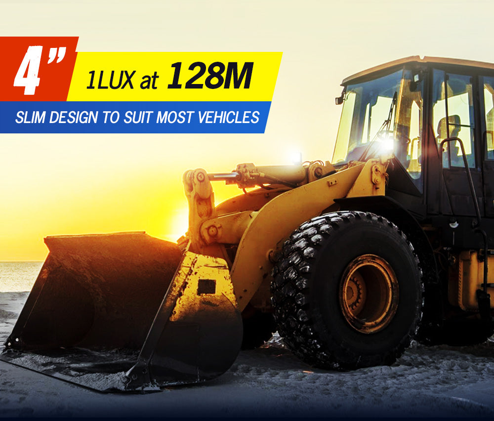 LIGHTFOX 2x 4inch Square LED Work Light Spot Flood Reverse Driving Lamp OffRoad 4x4