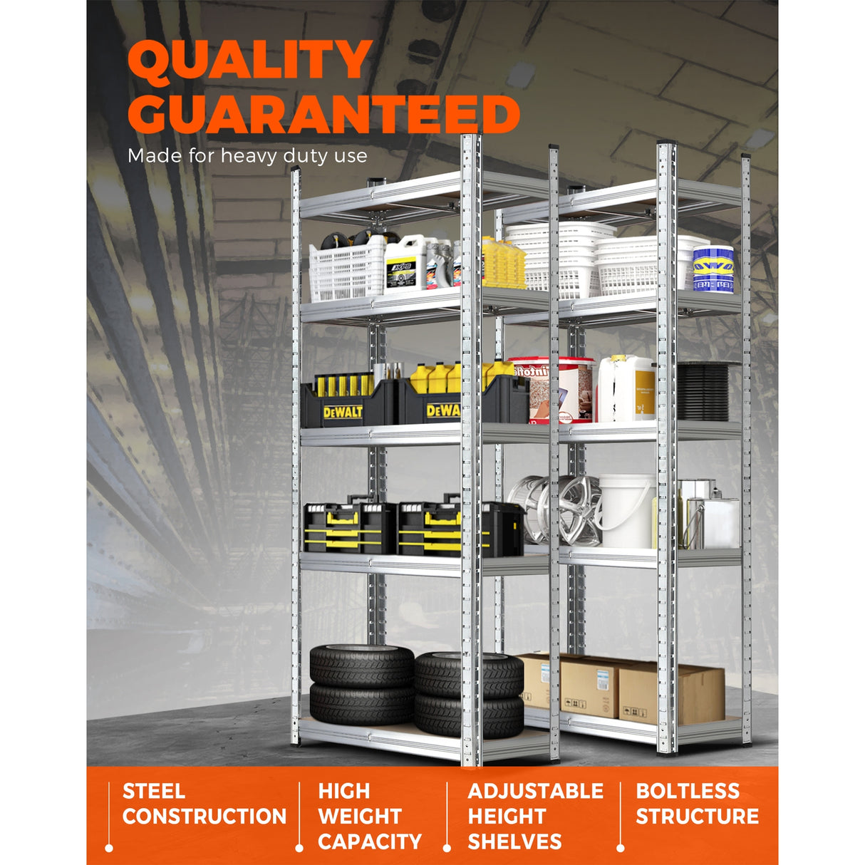 Sharptoo 3x1.5m Garage Shelving Shelves Warehouse Racking Storage Rack Pallet