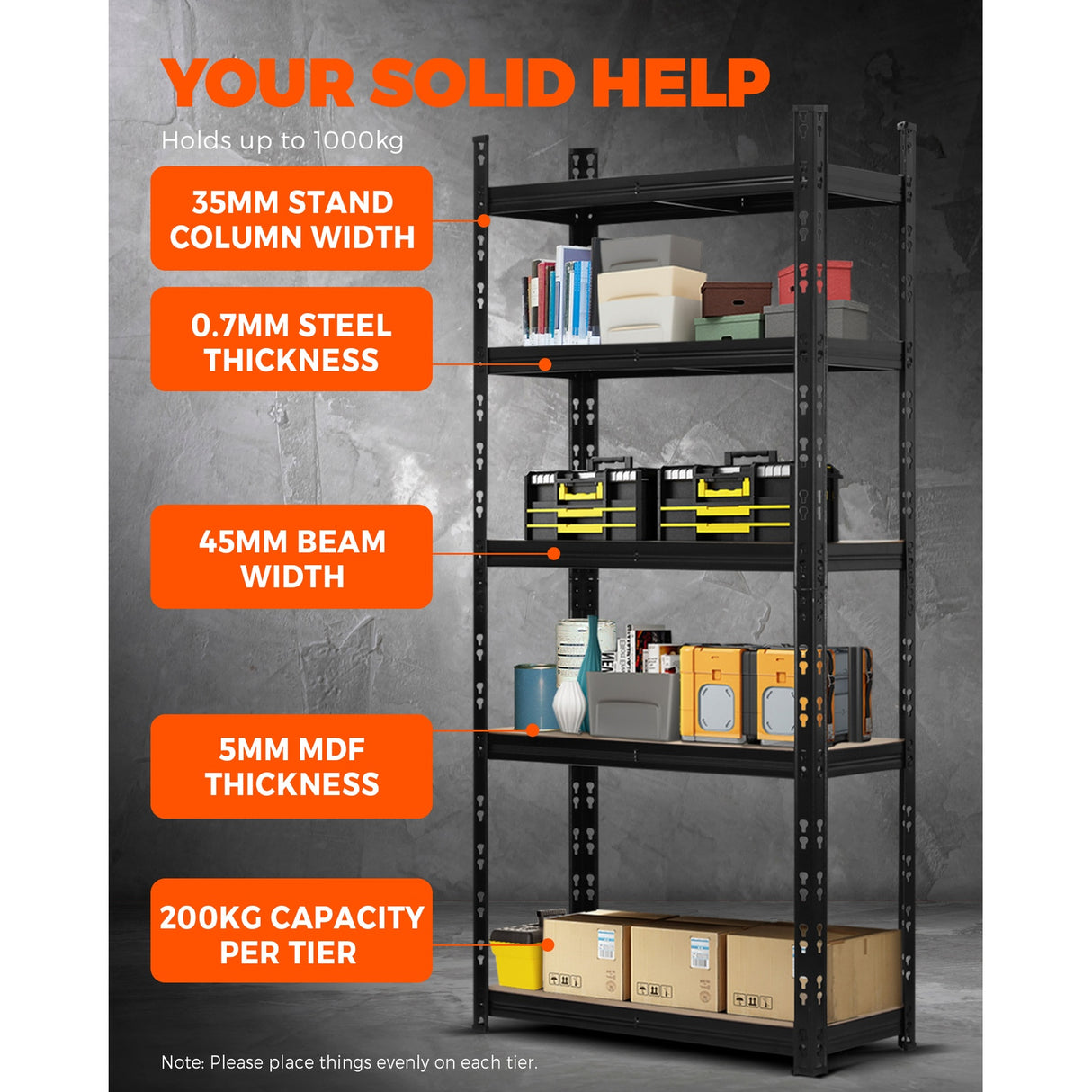 Sharptoo Warehouse Shelving Garage Shelves Storage Rack Pallet Racking 1.8*0.9m