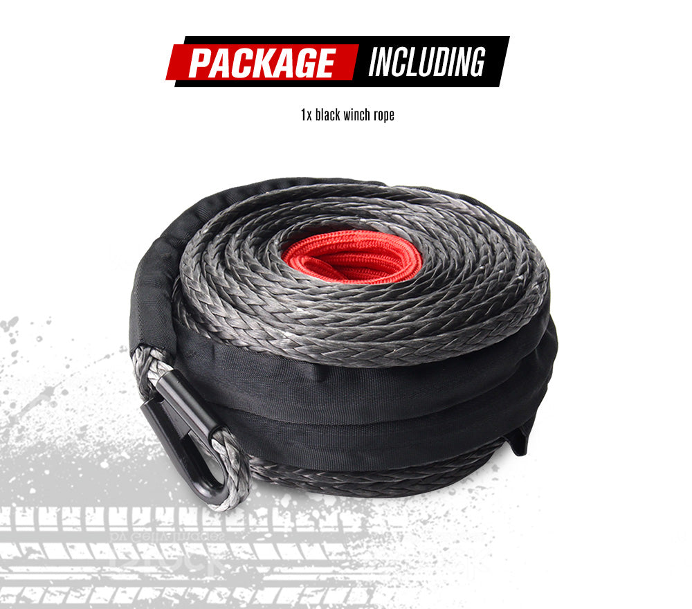 Fieryred 10MM x 30M Synthetic Winch Rope Dyneema SK75 Tow Recovery Rope Offroad 4WD