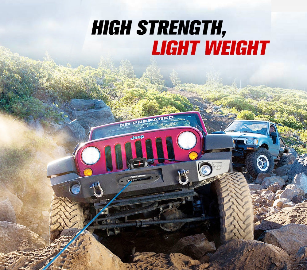 Fieryred 10MM x 30M Synthetic Winch Rope Dyneema SK75 Tow Recovery Rope Offroad 4WD