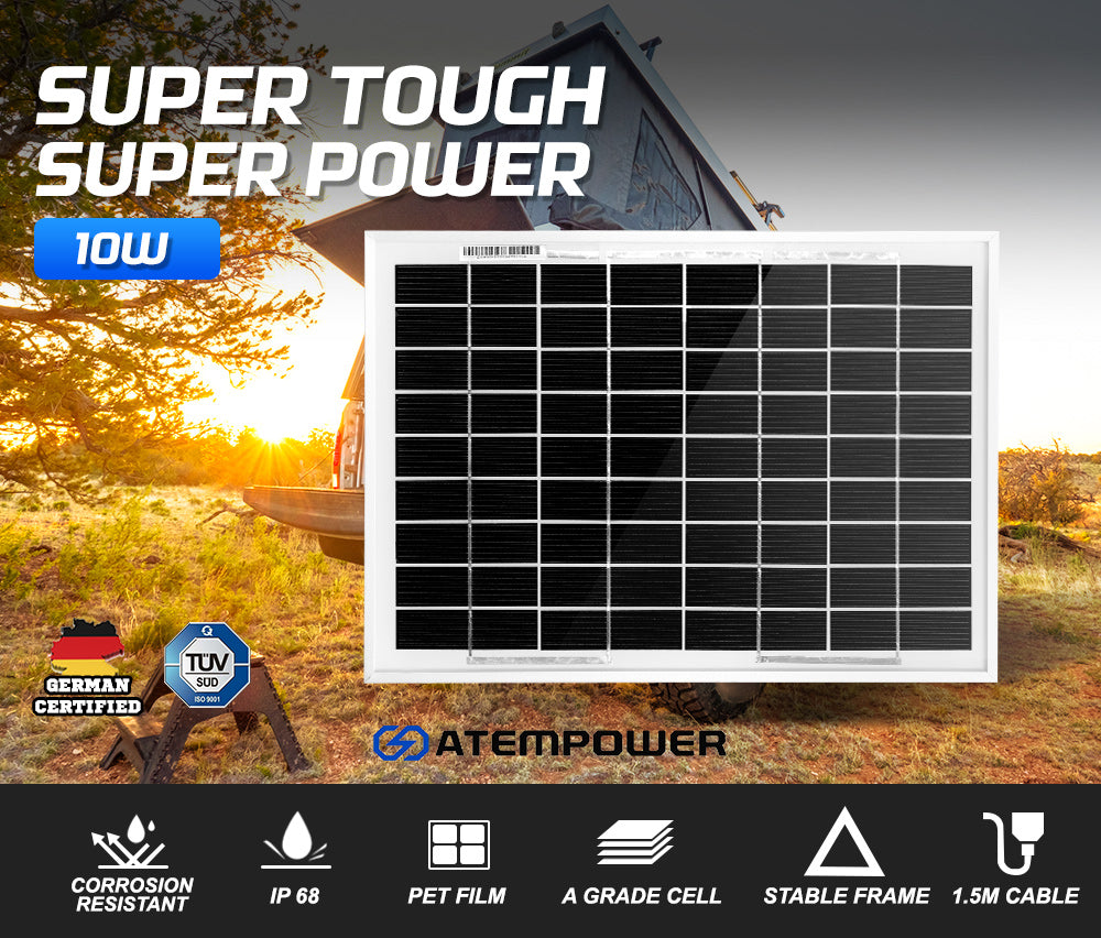 250W 200W 130W 60W 10W Solar Panel Kit Mono 12V Caravan Battery Home Charging