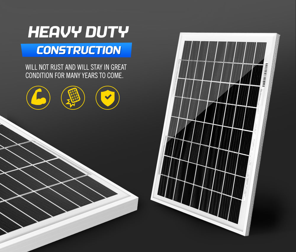 ATEM POWER Pair 12V 10W Solar Panel Kit Megavolt Caravan Camping Power MONO Battery Charging