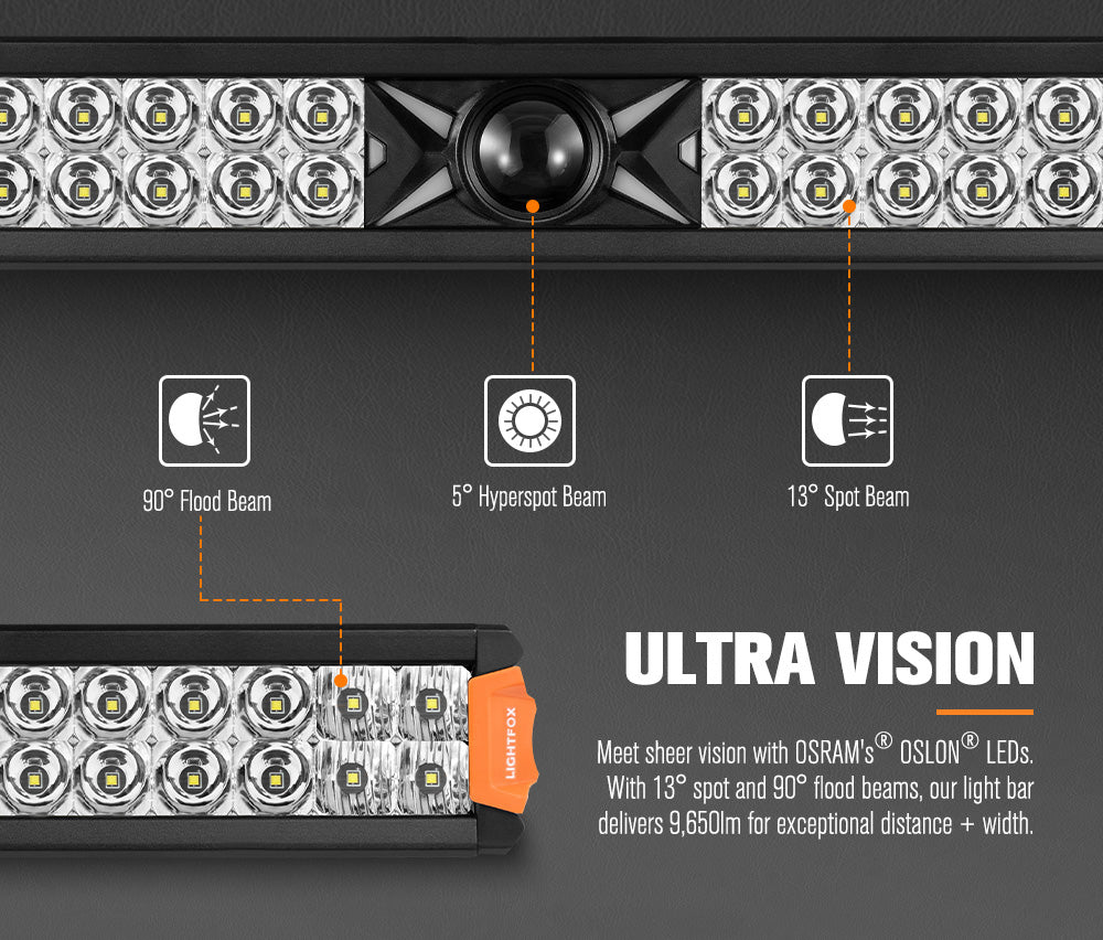 Lightfox 22inch Rigel Osram Laser LED Light Bar Dual Rows Combo Driving Lamp