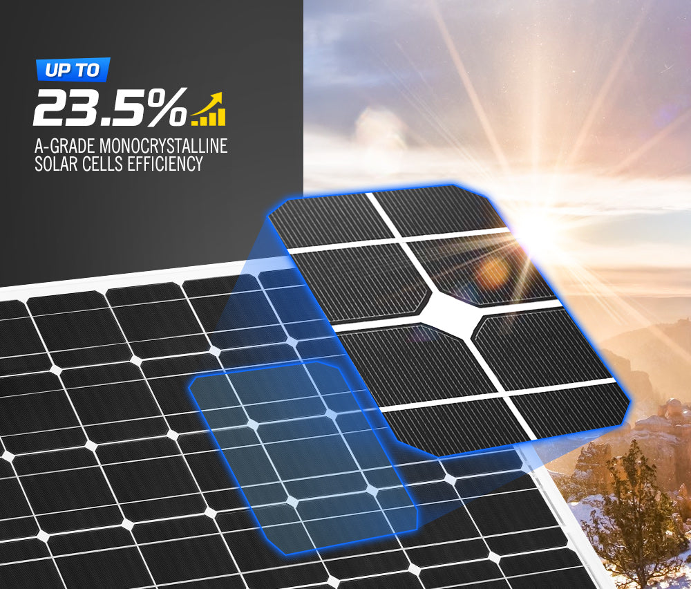 ATEM POWER 250W 12V Solar Panel Kit Mono Fixed Camping Caravan Boat Power Battery Charging