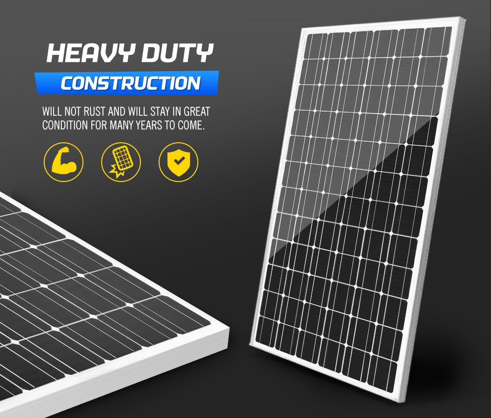ATEM POWER 250W 12V Solar Panel Kit Mono Fixed Camping Caravan Boat Power Battery Charging