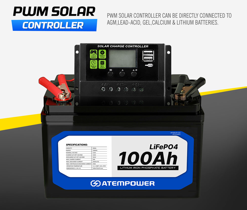 ATEM POWER 250W 12V Solar Panel Kit Mono Fixed Camping Caravan Boat Power Battery Charging