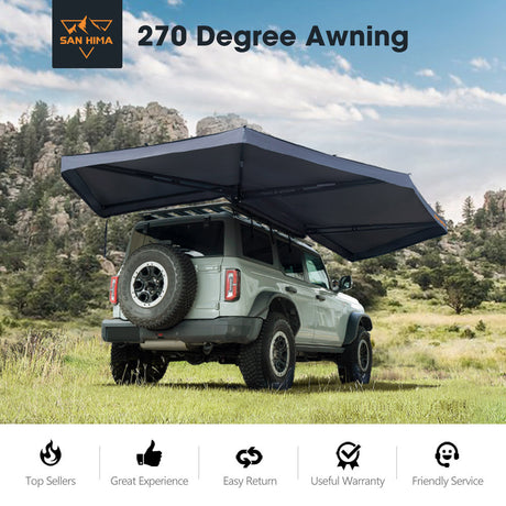 San Hima 270 Degree Free-Standing Awning-Driver Side 600D Oxford UPF50+ 4X4