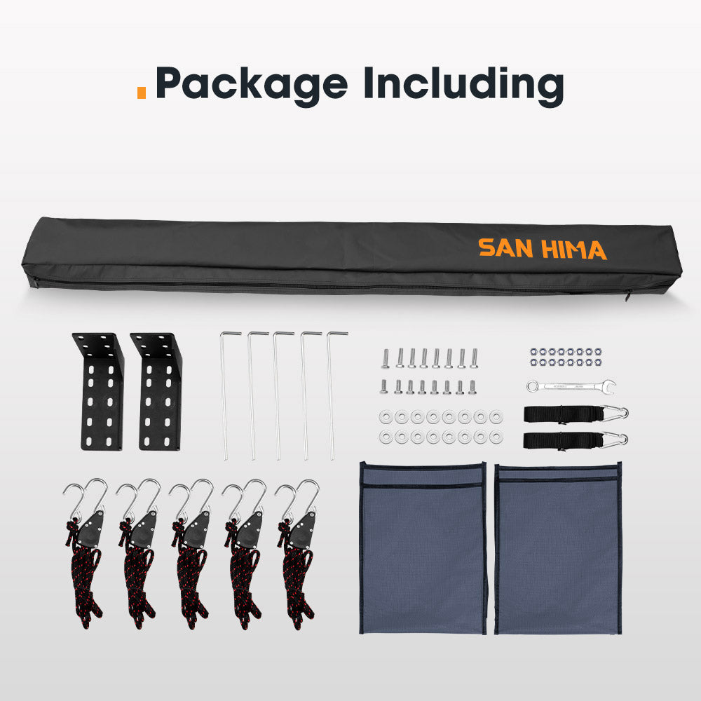 San Hima 270 Degree Free-Standing Awning-Driver Side 600D Oxford UPF50+ 4X4