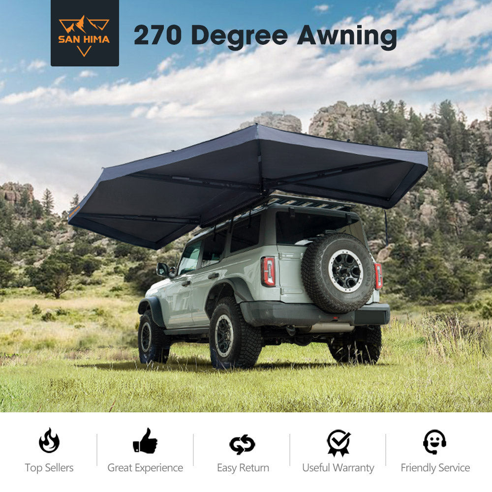 San Hima 270 Degree Free-Standing Awning-Passenger Side 600D Oxford UPF50+ 4X4
