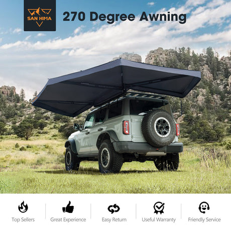 San Hima 270 Degree Free-Standing Awning-Passenger Side 600D Oxford UPF50+ 4X4