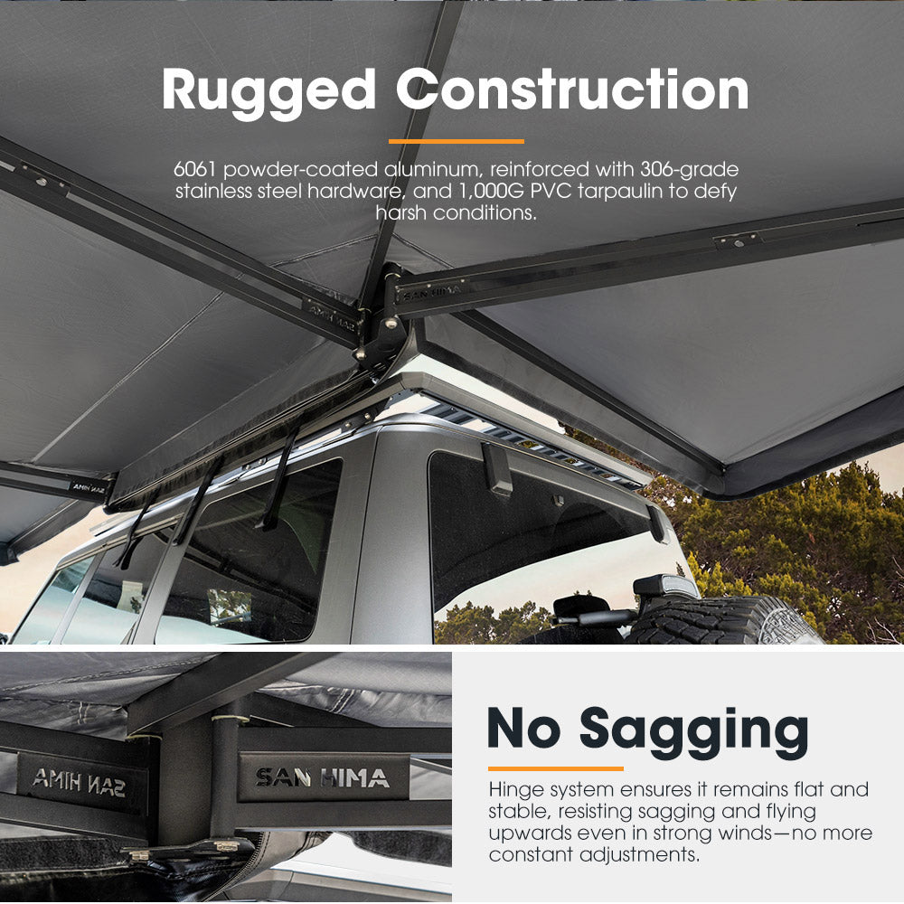 San Hima 270 Degree Free-Standing Awning-Passenger Side 600D Oxford UPF50+ 4X4