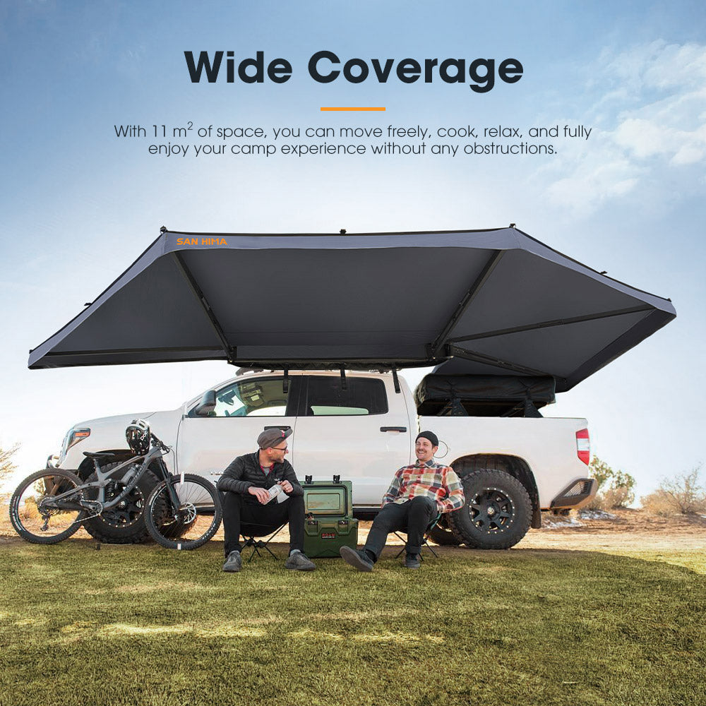 San Hima 270 Degree Free-Standing Awning-Passenger Side 600D Oxford UPF50+ 4X4