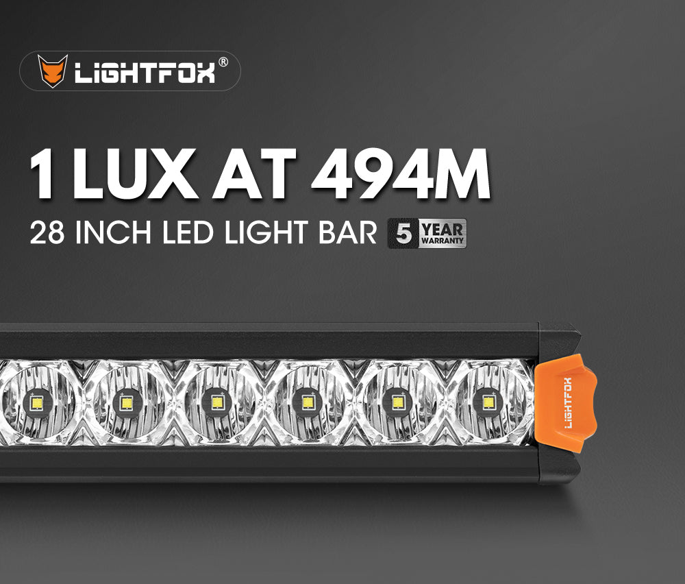LIGHTFOX 28inch Osram LED Light Bar Super Slim Single Row Spot Flood Beam Offroad