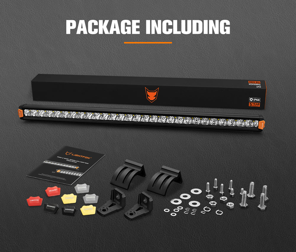 Lightfox 8" 14" 20" 28" 40" Osram LED Light Bar Single Row Flood Beam Offroad