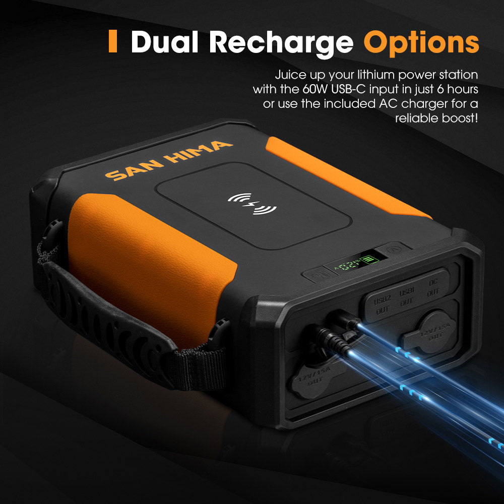 San Hima 24Ah Lithium Portable Power Pack Build-in LED Lights Camping Outdoor