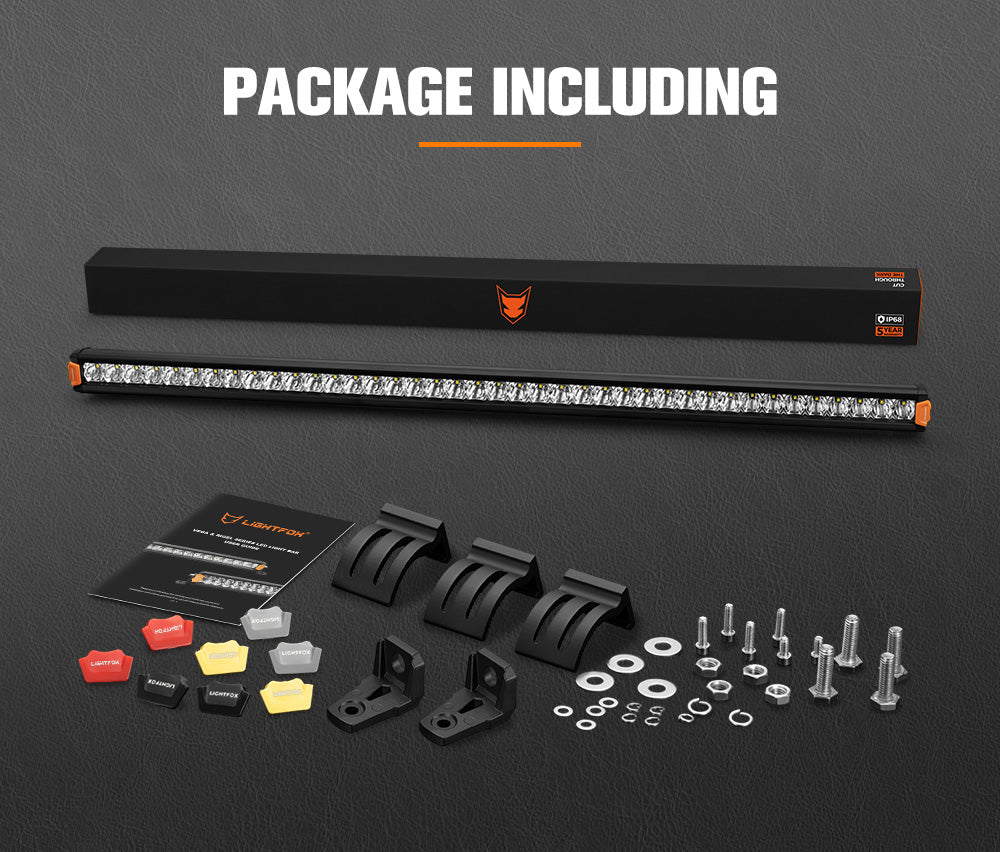 Lightfox 8" 14" 20" 28" 40" Osram LED Light Bar Single Row Flood Beam Offroad