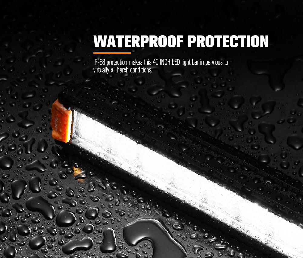 LIGHTFOX 40inch Osram LED Light Bar Super Slim Single Row Spot Flood Beam Offroad