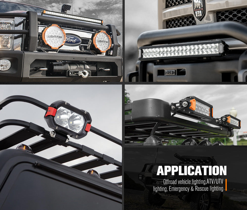LIGHTFOX 40inch Osram LED Light Bar Super Slim Single Row Spot Flood Beam Offroad