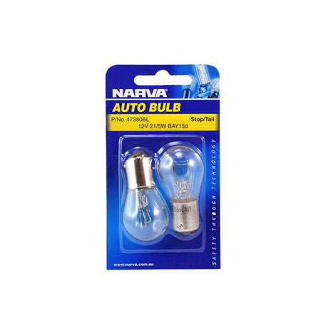 Narva 12V 21/5W Bay15D Bulb Bl Pk 2