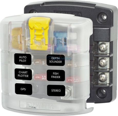 Blue Sea 5028 Fuse Block Box Holder Marine Boat Battery 12 Volt 12V 6 Way New