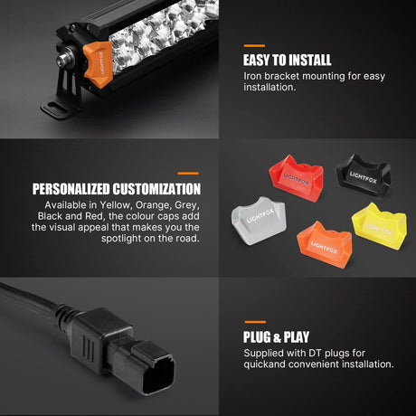 LIGHTFOX 20inch Osram LED Light Bar Slim Dual Rows Combo Driving Lamp Offroad 4x4