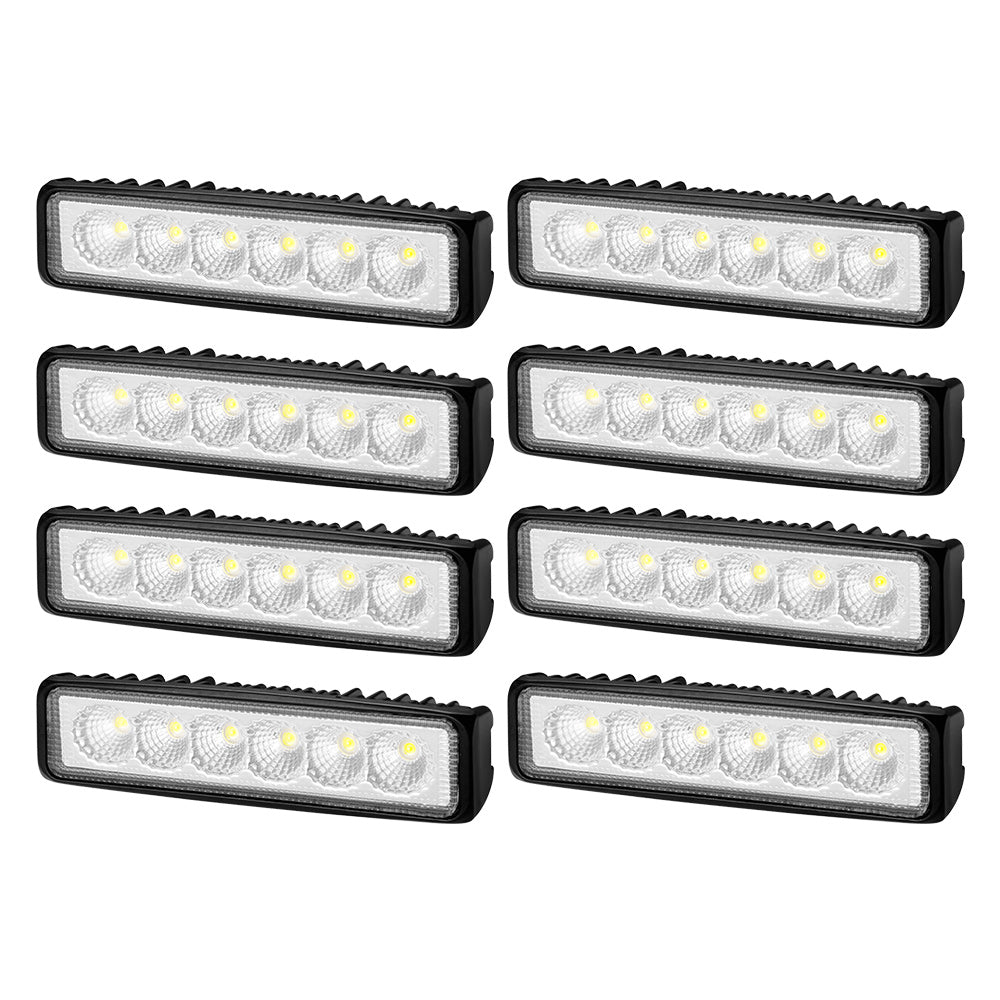 8x 6inch LED Work Light Bar Flood Reverse Fog Driving Lamp Offroad 4x4