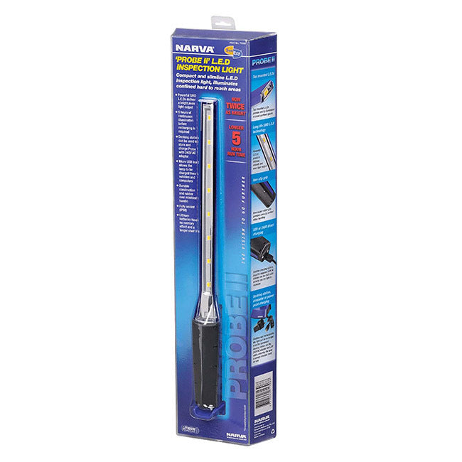 Narva Led Rechargable Cordless Inspection Work Light Probe L-Ion Battery 71308