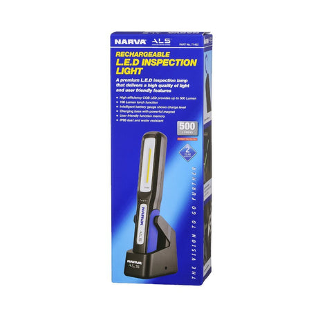Narva 500 Lumen Rechargeable Straight Folding ALS LED Work Light
