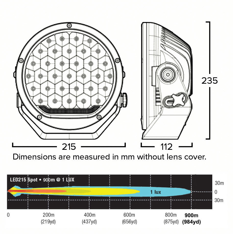 Narva Ultima 9 Inch 215Mm Led Driving Light Lamp 165W Offroad Spotlight 71740