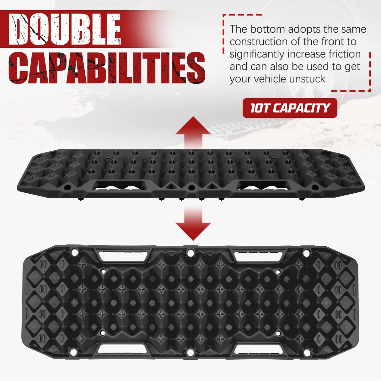 BUNKER INDUST Recovery Tracks Board 10T Sand Mud Snow Grass 4WD Accessory 1Pair