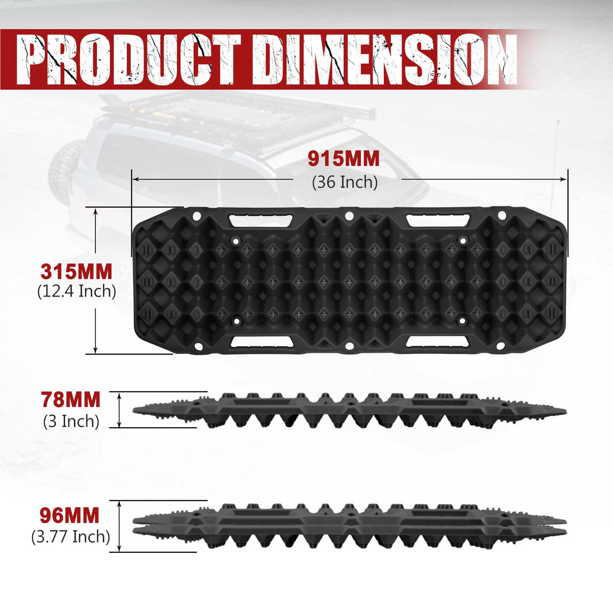BUNKER INDUST Recovery Tracks Board 10T Sand Mud Snow Grass 4WD Accessory 1Pair